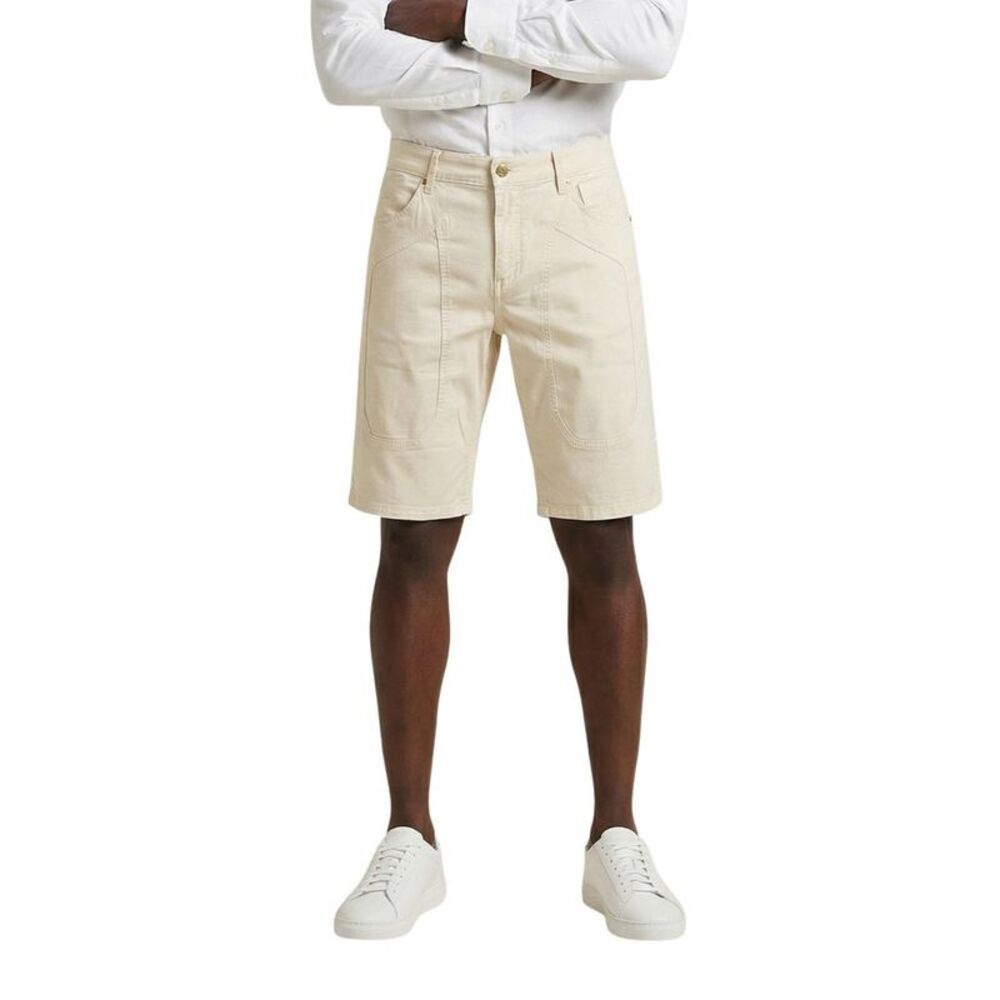 Jeckerson Cream Cotton Bermuda Men's Shorts